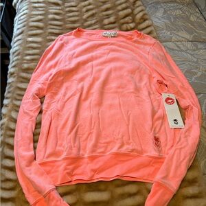 Wildfox Baggy Beach long sleeve sweatshirt in unique melon color